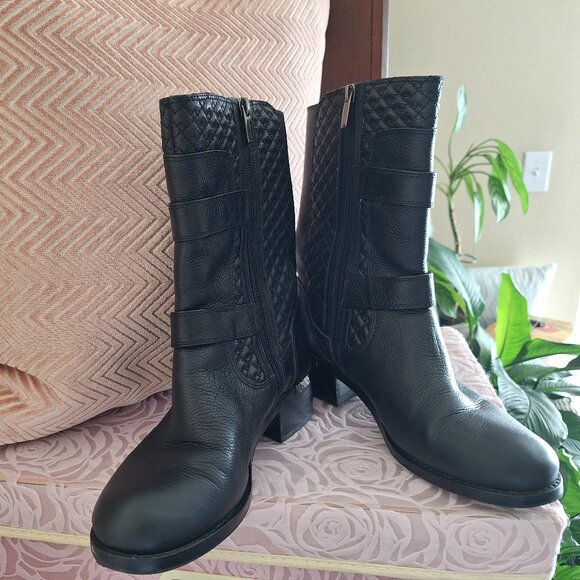 Vince Camuto Black Mid Boot - Picture 1 of 4